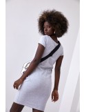 Light gray dress with short sleeves 9967 - Online store - Boutique